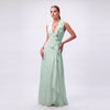 Maxi Dress with Handmade 3D Floral Appliqué