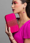 Ella Hot Pink Crystal Clutch