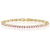 Bezel Tennis Bracelet- Pink