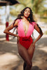 Deep Nkline Rose Belt Swimsuit - Cenia New York