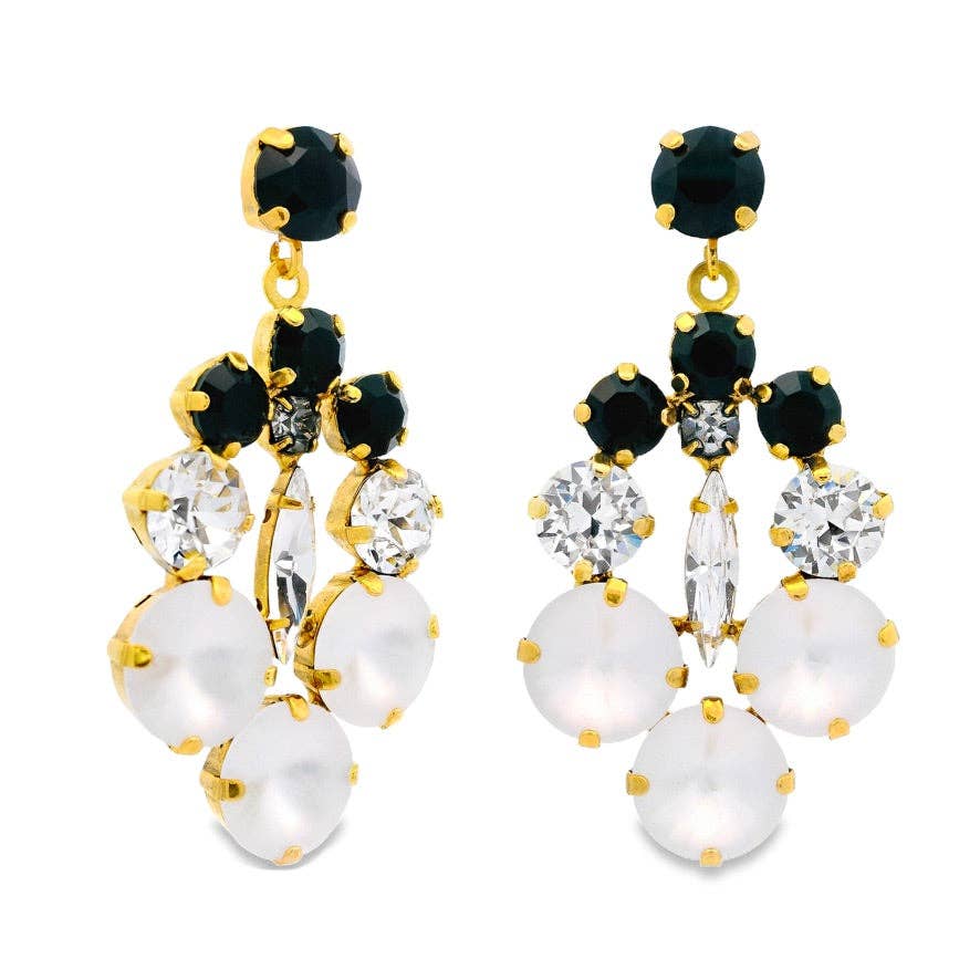 Leonie Earrings in Black and White