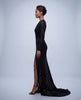 Midnight Leopard Asymmetric Gown - Cenia New York