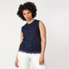 Sleeveless Mix-Media Blouse - Cenia New York