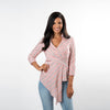 Asymmetric Hem Wrap Shirt - Cenia New York