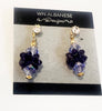 Purple Crystals with Gold Earrings