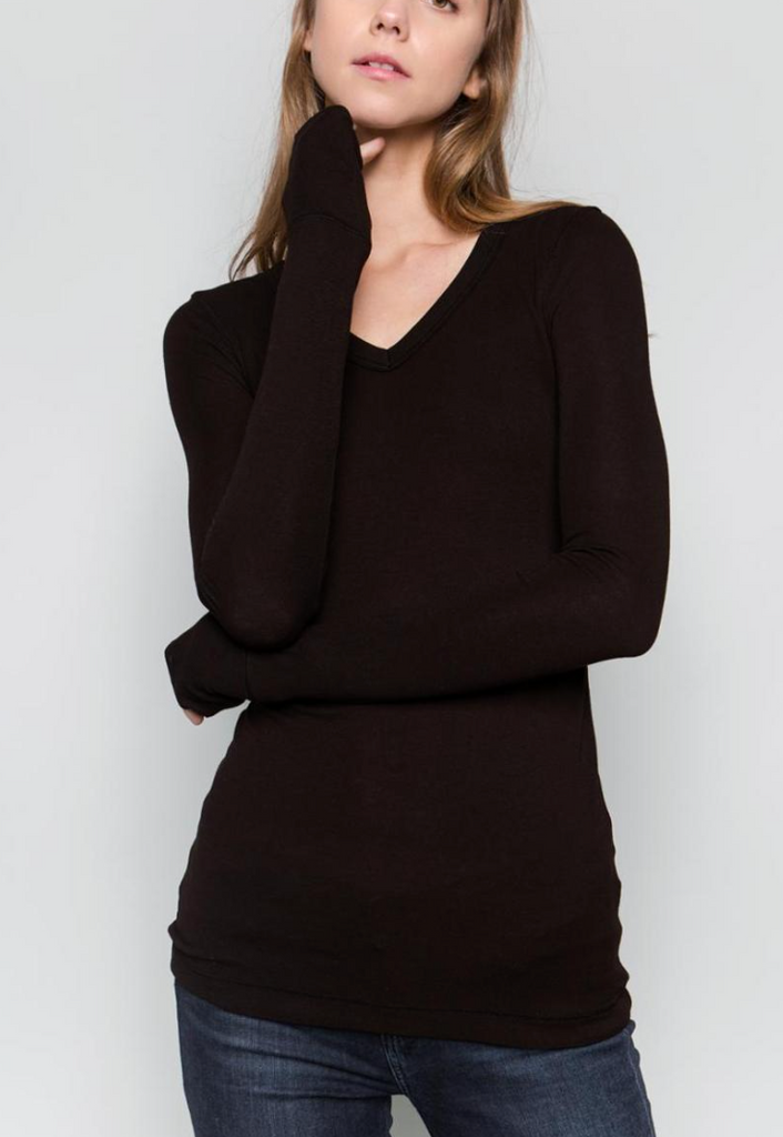 FLAGSHIP-L/S V-Neck T-shirt [Clean-Edge] - Cenia New York