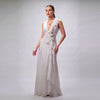 Maxi Dress with Handmade 3D Floral Appliqué