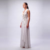 Maxi Dress with Handmade 3D Floral Appliqué