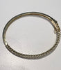 Gold Dipped Silver Bangle with White Cubics