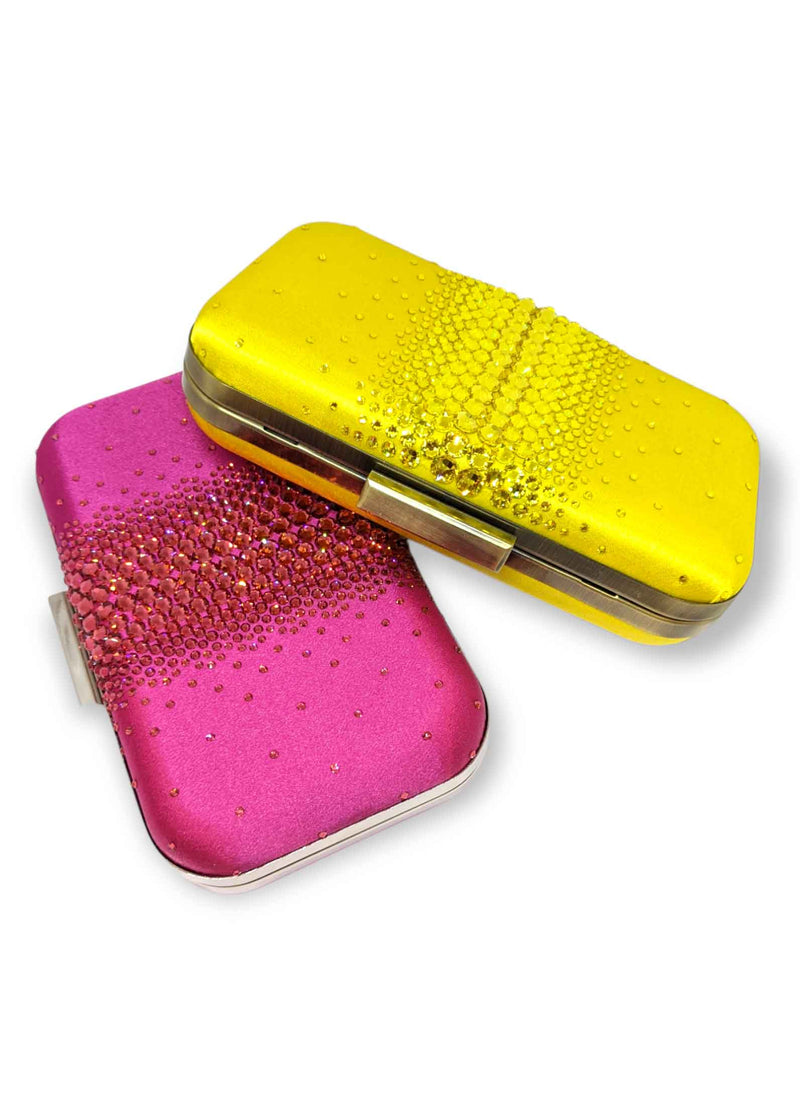 Ella Hot Pink Crystal Clutch