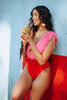 Deep Nkline Rose Belt Swimsuit - Cenia New York