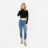 Pearl Beaded Distressed Hem Capris - Cenia New York
