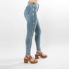 Beaded Snake Trim Side Insert Capris - Ceniajeans