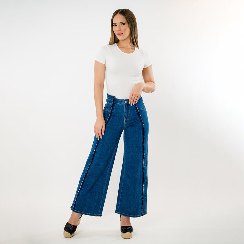 Hi-low waist cropped palazzo - Ceniajeans