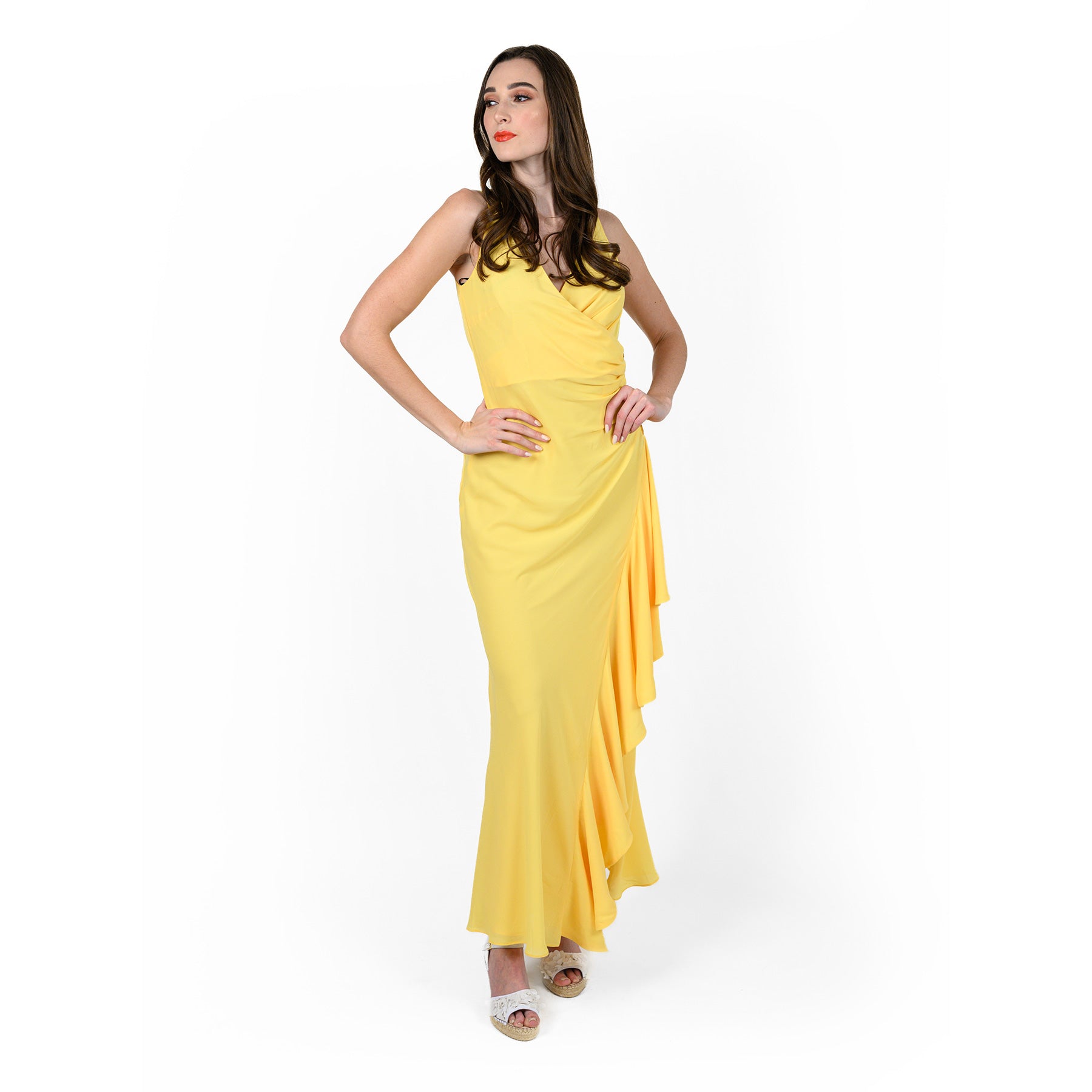 Asymmetric Flounced Wrap Dress Cenia New York Asymmetric Flounced Wrap Dress Cenia New York