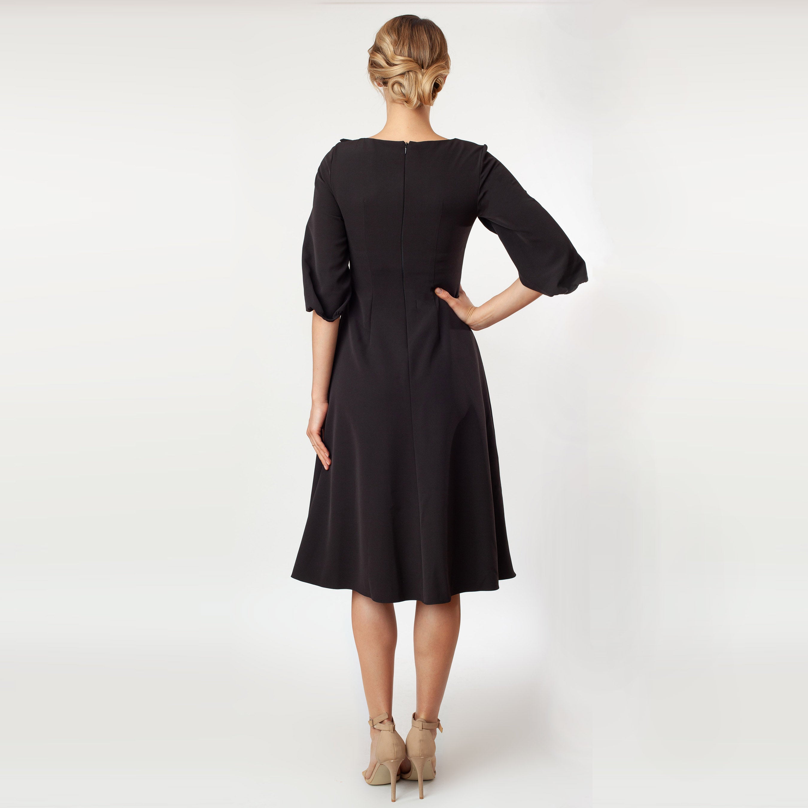 Tulip Sleeve T-length Fit & Flare Dress Tulip Sleeve T-length Fit & Flare Dress