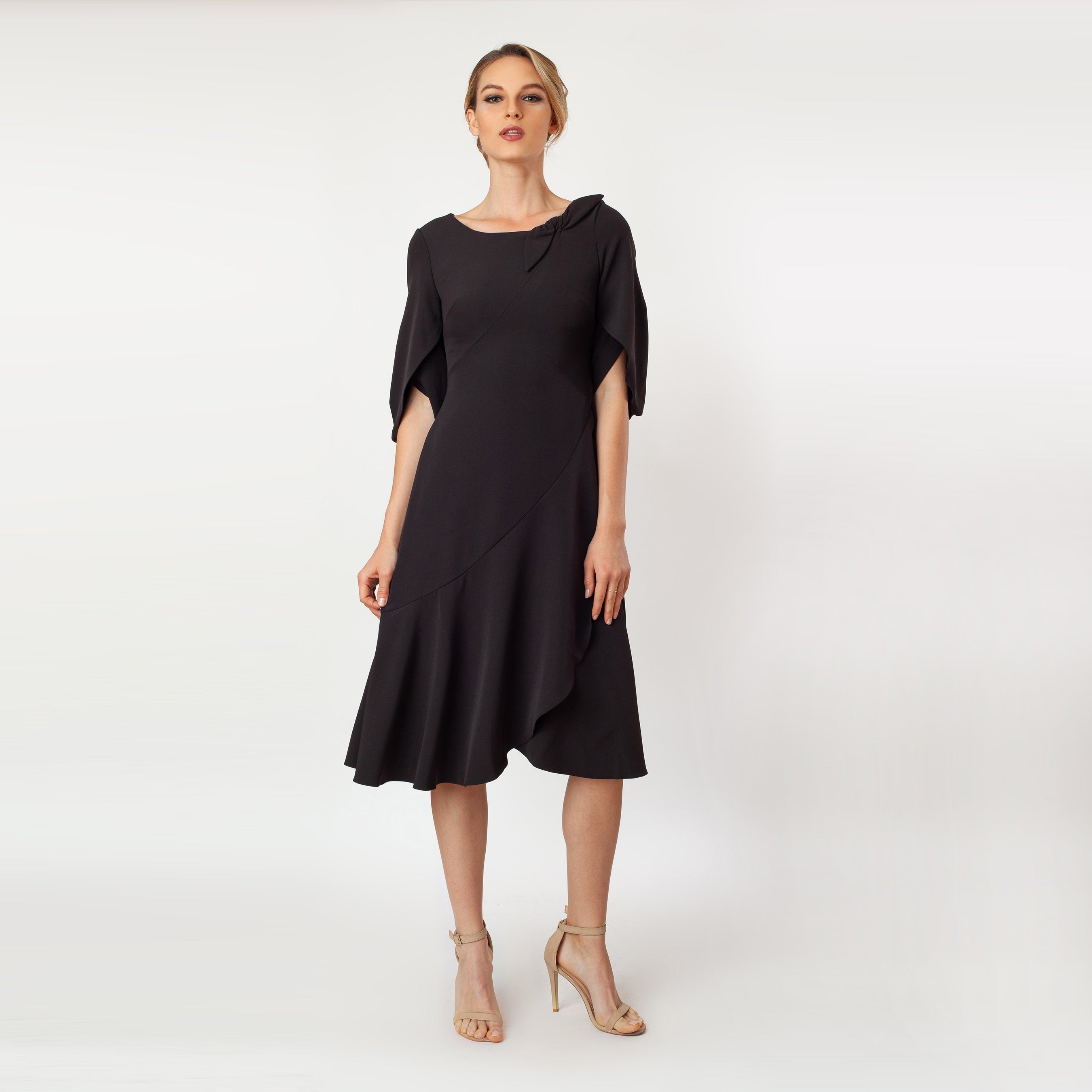 Tulip Sleeve T-length Fit & Flare Dress Tulip Sleeve T-length Fit & Flare Dress
