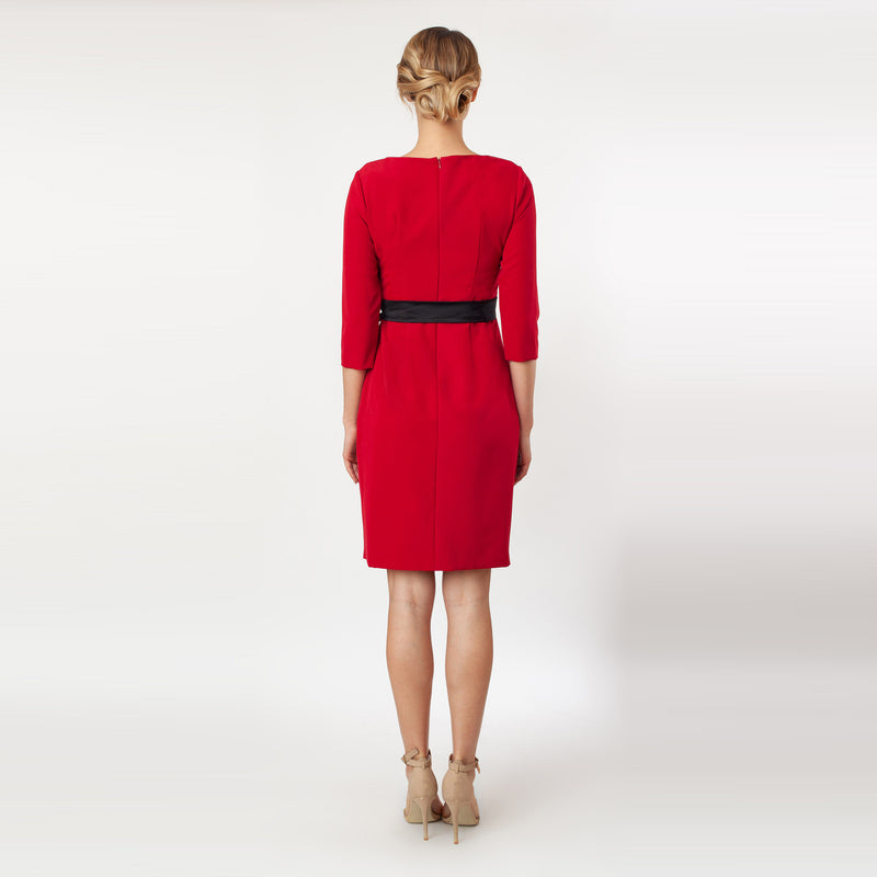 CN7147-Contrast Side Tie Sheath - Cenia New York