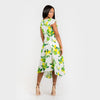 CN7177 Ruffled Nkline Sharkbite Hem Dress - Cenia New York