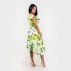 CN7177 Ruffled Nkline Sharkbite Hem Dress - Cenia New York