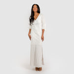 CN7181 Knoted Slv Side Slits Dress - Cenia New York