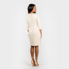 CN7185 3/4 Slv Assymmetric Nkline Overskirt Dress - Cenia New York