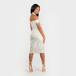 CN7186 Asymmetric Halter Off The Shoulder Sheath - Cenia New York