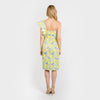 CN7187B Assymmetric Flounce Sheath - Cenia New York