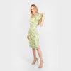 CN7187B Assymmetric Flounce Sheath - Cenia New York