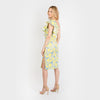 CN7187B Assymmetric Flounce Sheath - Cenia New York
