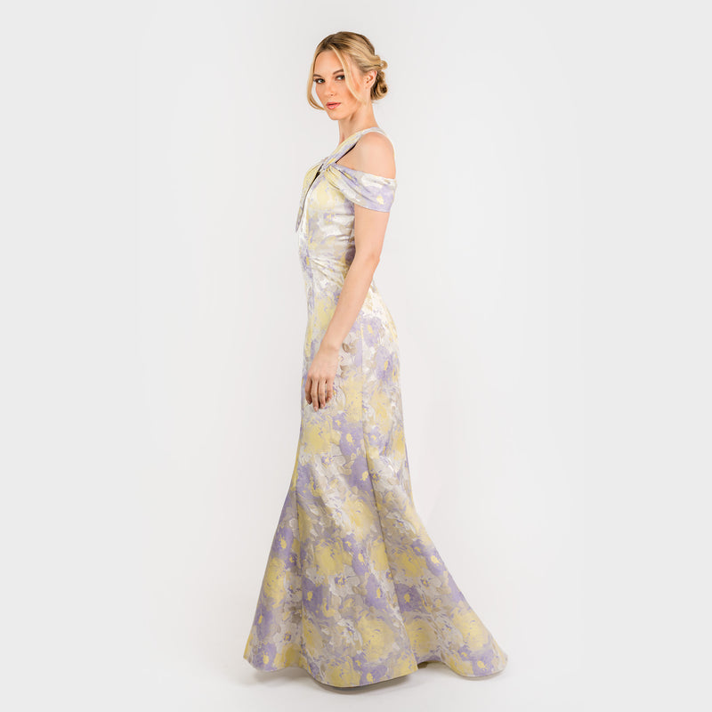 CN7192 Off The Shoulder Bow Gown - Cenia New York