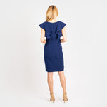 CN7198 Flounced Slvs Sheath - Cenia New York