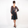 Pleated V-Neck A-line Midi - Cenia New York