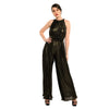 Halter Rose Belt Palazzo Jumpsuit - Cenia New York