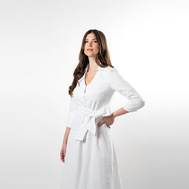 Button Down Fit & Flare Shirt Dress - Cenia New York