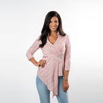 Asymmetric Hem Wrap Shirt - Ceniajeans