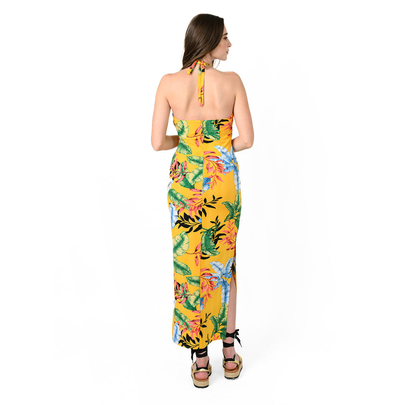 Ruffle Front Halter Dress - Cenia New York
