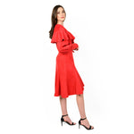 Ruffled Shoulder Wrap Dress - Pre/order - Cenia New York