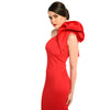 Asymmetric Shoulder Side Ruffled Gown - Cenia New York