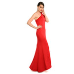 Asymmetric Shoulder Side Ruffled Gown - Cenia New York