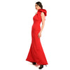 Asymmetric Shoulder Side Ruffled Gown - Cenia New York