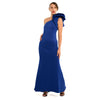 Asymmetric Shoulder Side Ruffled Gown - Cenia New York