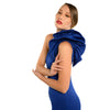 Asymmetric Shoulder Side Ruffled Gown - Cenia New York