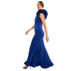 Asymmetric Shoulder Side Ruffled Gown - Cenia New York