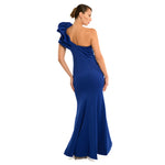 Asymmetric Shoulder Side Ruffled Gown - Cenia New York
