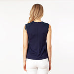 Sleeveless Mix-Media Blouse - Ceniajeans